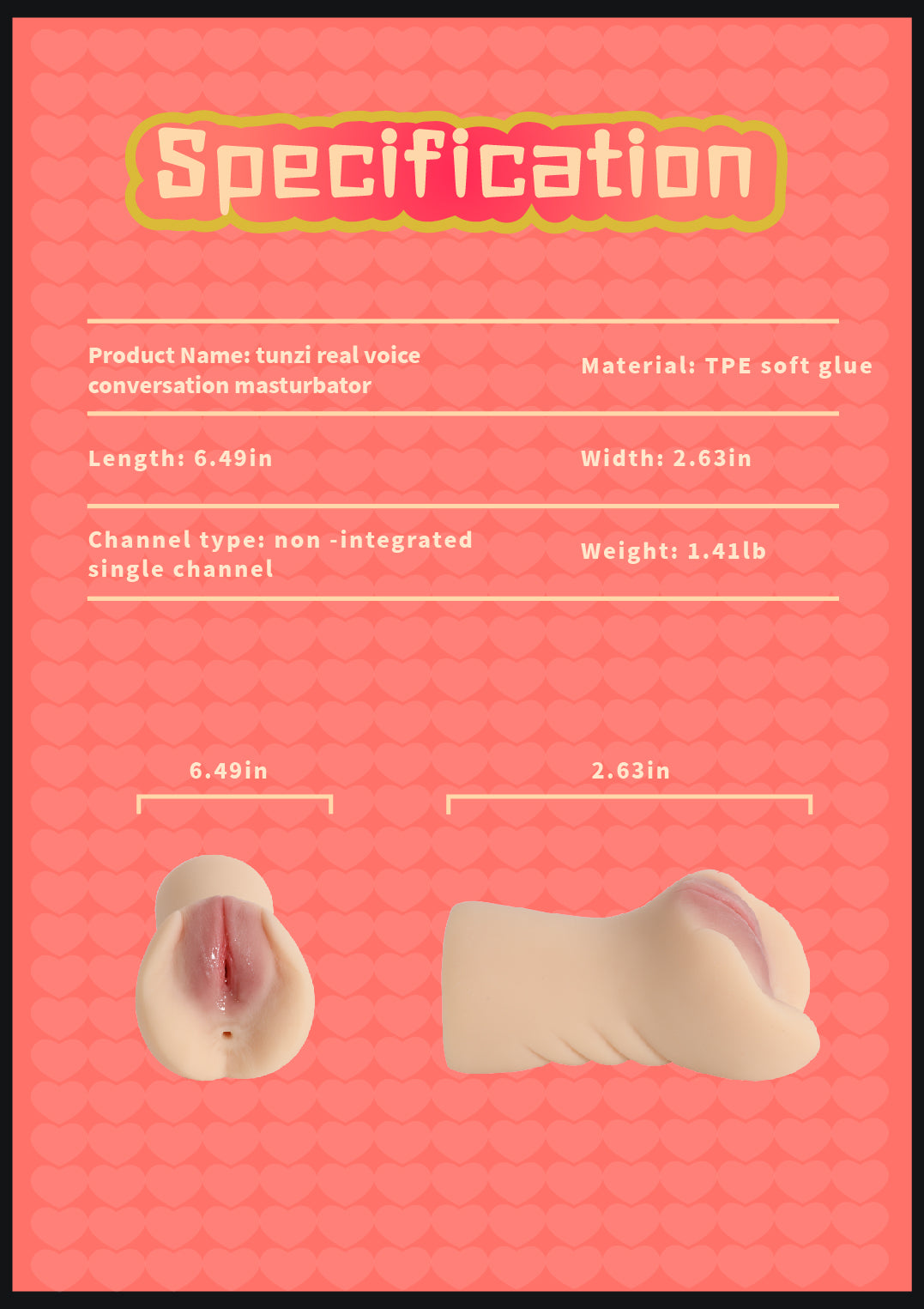 TunZi Voice Interactive Male Stroker – Realistic Soft TPE Masturbator with Deep Textured Tunnel
