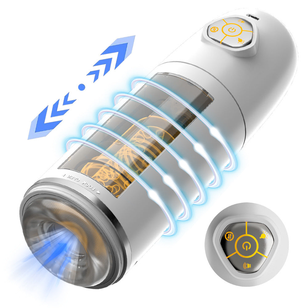 Cross-Border Space Capsule Airplane Cup 2nd Generation Telescopic Rotating Sound-Emitting Male Masturbator Exercise Intelligent Adult Sex Product