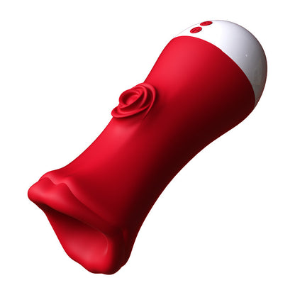 Red Lips Love Trainer Male Airplane Cup Tongue-Licking Vibrating Masturbation Cup Soft Exercise Adult Toy